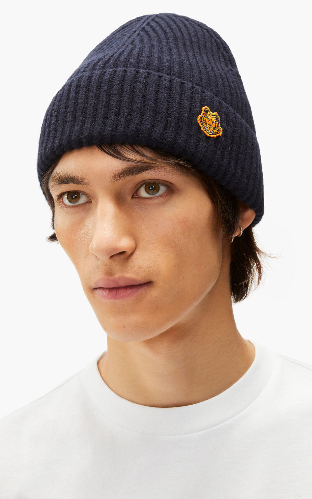 Kenzo Tiger Crest wool Beanie Heren Blauw | 68290LITV